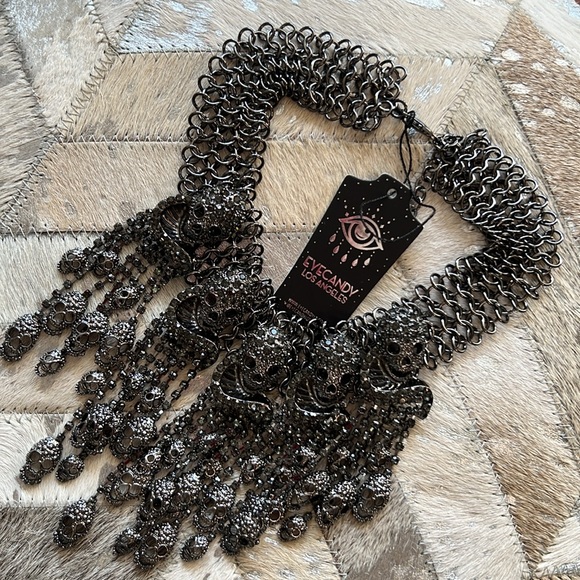 Eye Candy scull mesh black gunmetal - Picture 1 of 9